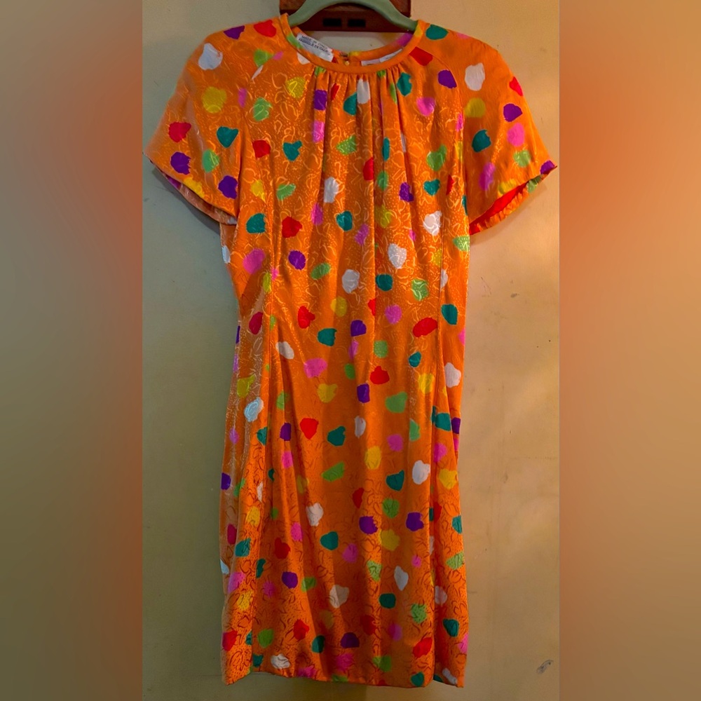 Emanuel Ungaro Vintage Dress size 6 orange multicolor